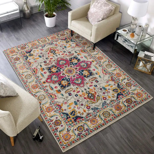Asiatic nova nv24 Ivory, Multicoloured Living Room  Rug.