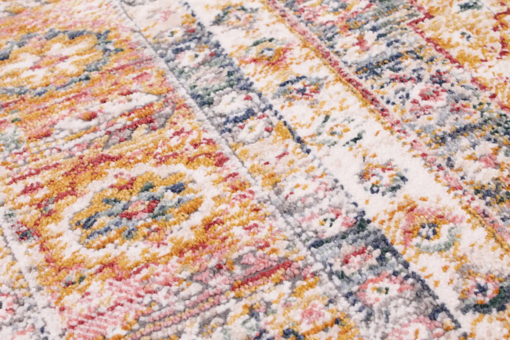 URCO nova urco 8879 blue Blue, Multicoloured Living Room Moroccan Rug.