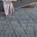 Nourison ocean ocp02 indigo Blue Living Room Wool Rug.