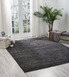 Nourison ocean ocs01 onyx Grey Living Room Wool Rug.