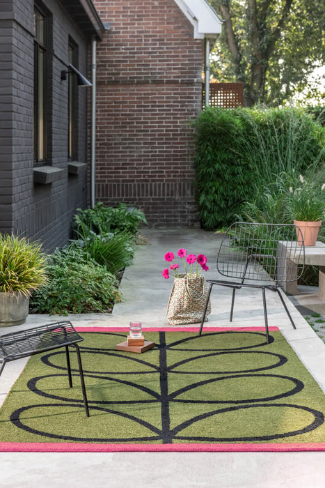 In-Outdoor Orla Kiely Linear Stem Olive outdoor 464407 Rug