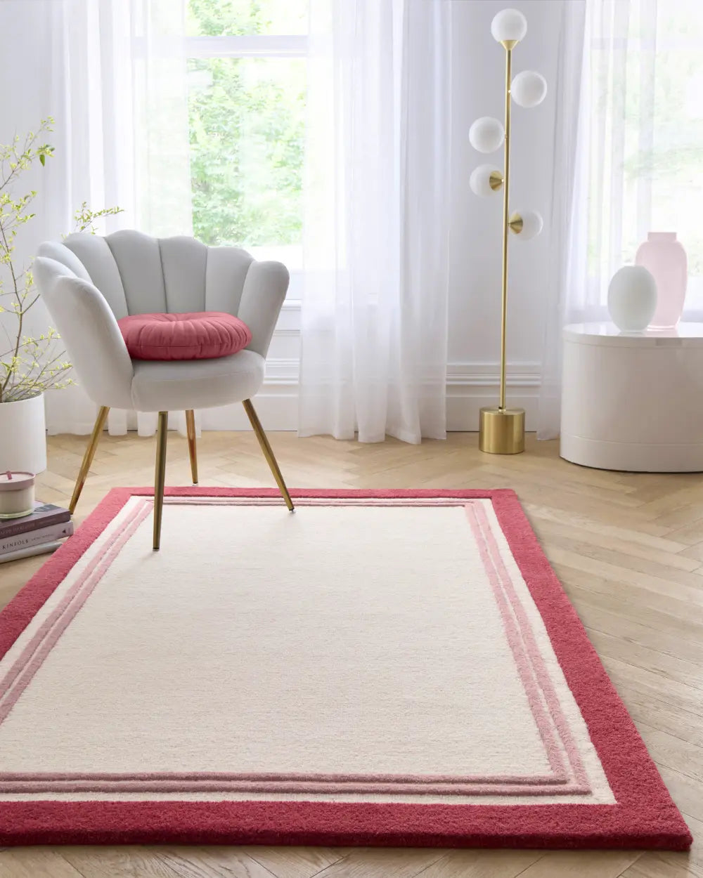 Piper Raspberry Cream Rug — RugsDirect Online