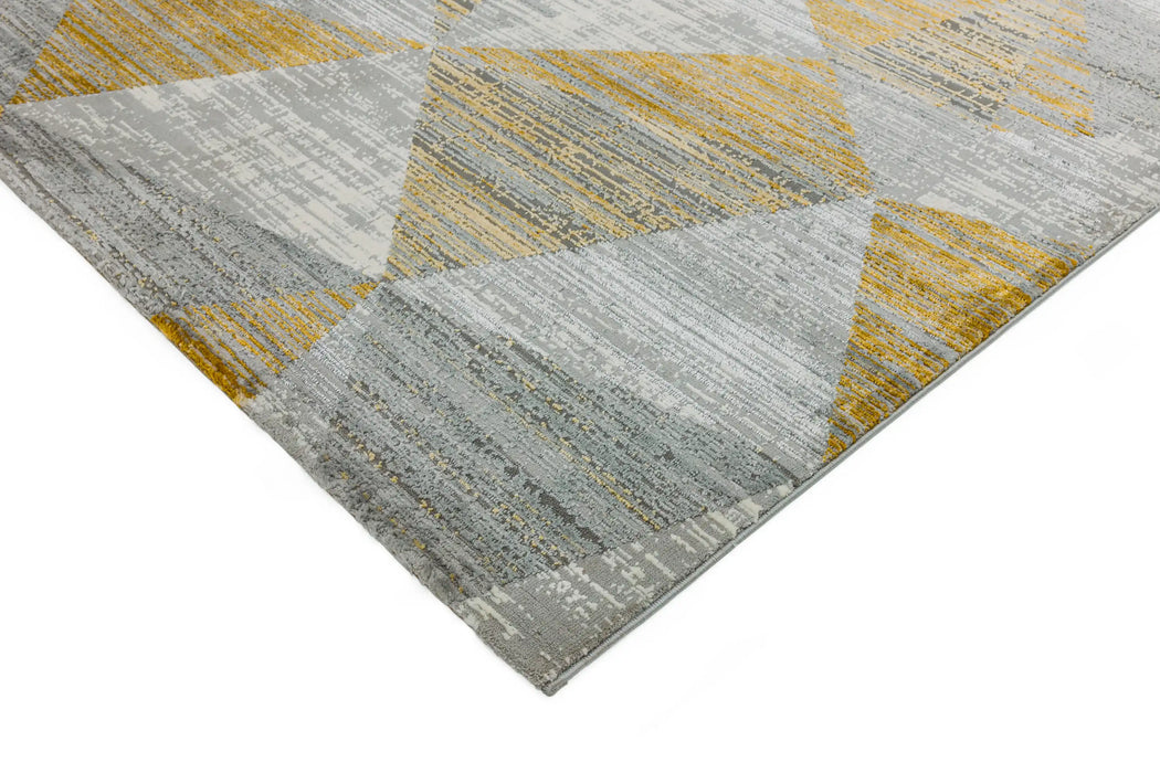 Asiatic orion or12 blocks yellow Grey, Yellow Living Room  Rug.