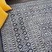 Nourison palermo pmr04 navy grey Blue, Navy Living Room Geometric Rug.