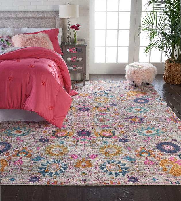 Nourison passion nourison psn01 silver Grey, Multicoloured Living Room  Rug.