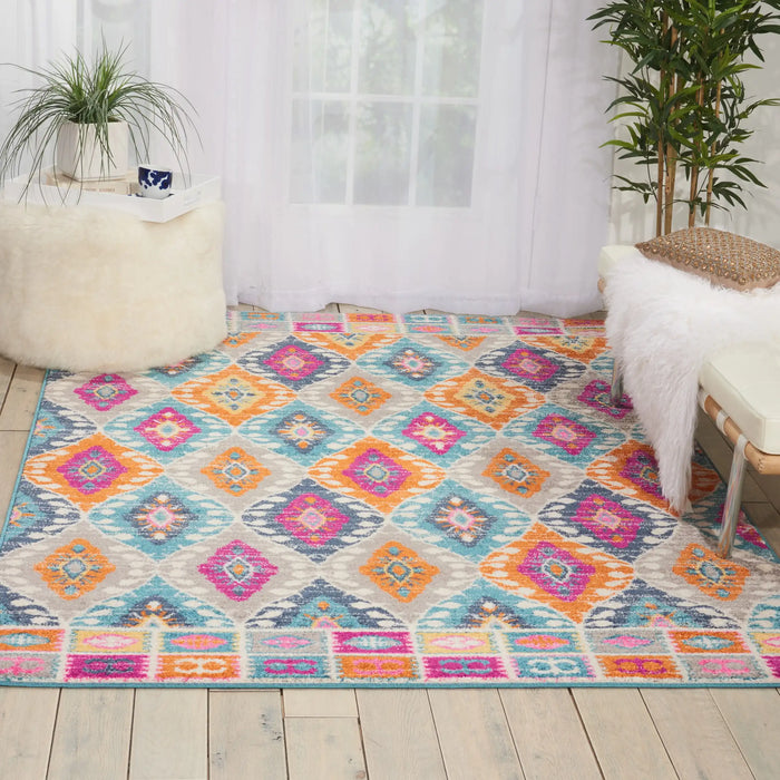 Nourison passion nourison psn02 multi coloured Multicoloured Living Room  Rug.