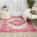 Nourison passion nourison psn03 ivory fuchsia Ivory, Pink Living Room  Rug.