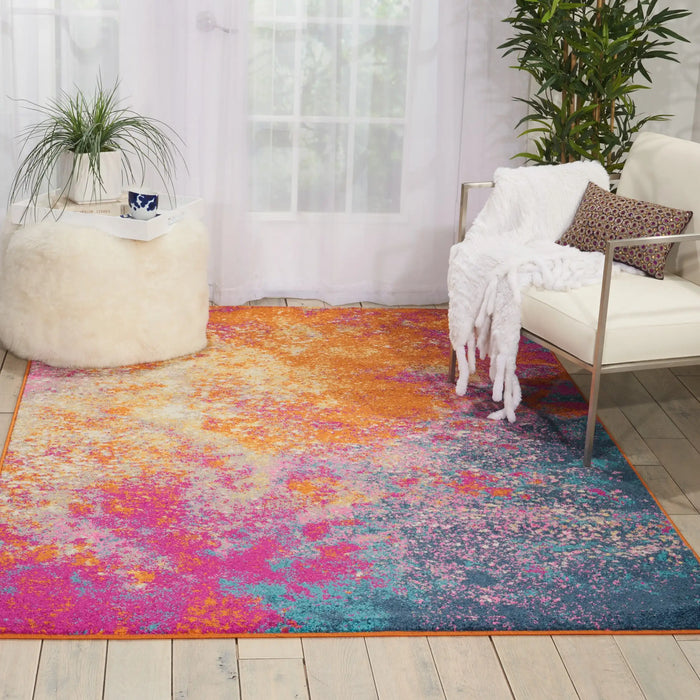Nourison passion nourison psn10 sunburst Multicoloured Living Room  Rug.