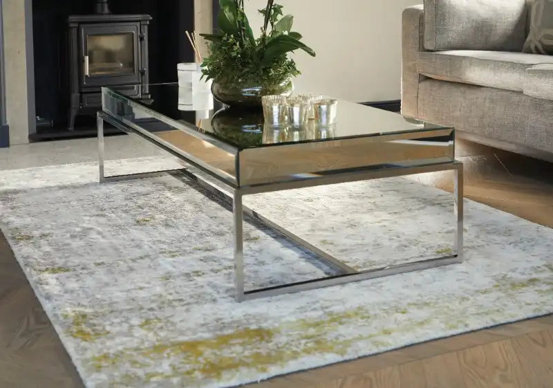 Rug Guru persia guru gold cloud Grey, Yellow Living Room  Rug.