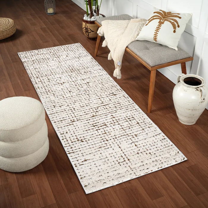 KAELIE Our PNW Home x Livabliss Scandi High Pile Ivory/Brown Rug