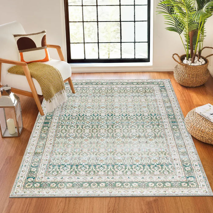 ARMITA Our PNW Home x Livabliss Machine Washable Oriental Boho Olive Rug
