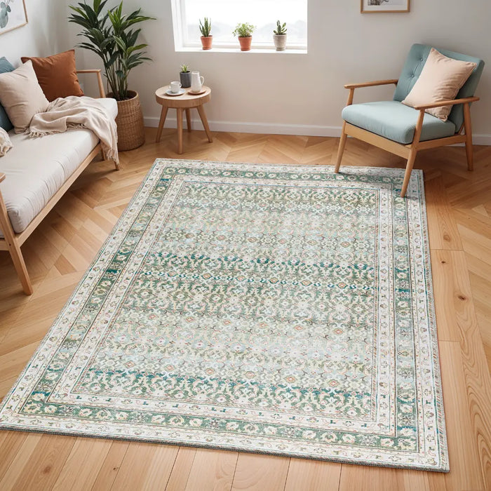 ARMITA Our PNW Home x Livabliss Machine Washable Oriental Boho Olive Rug