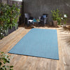 Think Rugs pop outdoors blue Blue Living Room Flat Weave Rug.
