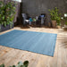Think Rugs pop outdoors blue Blue Living Room Flat Weave Rug.