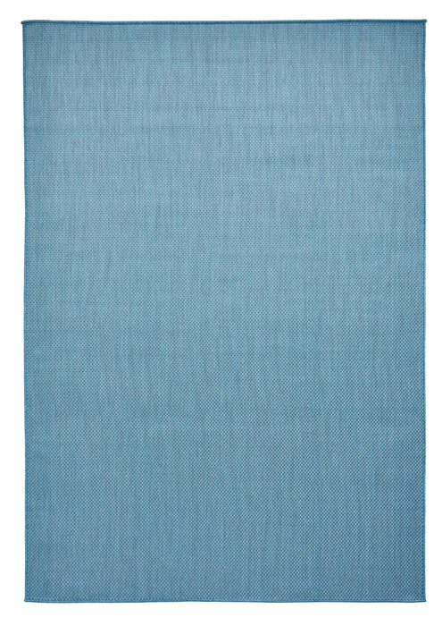 Think Rugs pop outdoors blue Blue Living Room Flat Weave Rug.