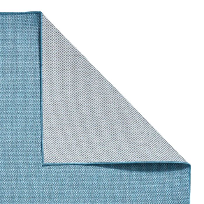 Think Rugs pop outdoors blue Blue Living Room Flat Weave Rug.