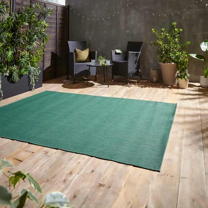 Think Rugs pop outdoors dark green Green Living Room Flat Weave Rug.