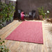 Think Rugs pop outdoors red Red Living Room Flat Weave Rug.