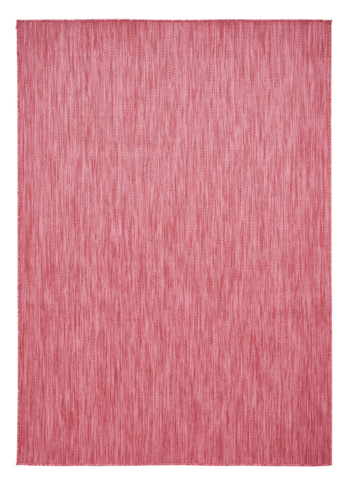 Think Rugs pop outdoors red Red Living Room Flat Weave Rug.