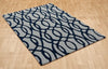 Asiatic wire matrix max36 blue Blue, Ivory Living Room Wool Rug.