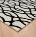 Asiatic wire matrix max35 white Black, Ivory Living Room Wool Rug.