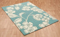 Asiatic devore matrix max12 blue Blue, Ivory  Wool Rug.
