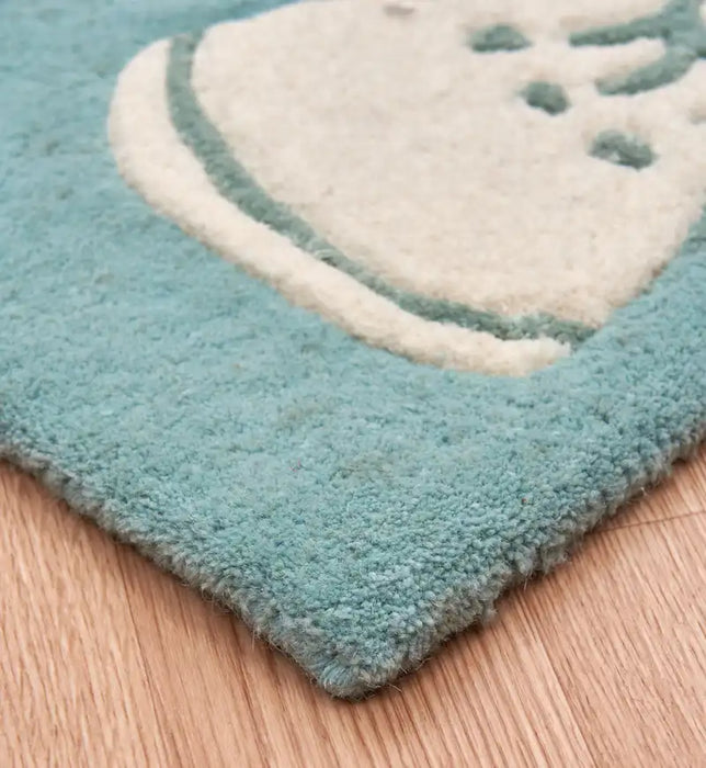 Asiatic devore matrix max12 blue Blue, Ivory  Wool Rug.
