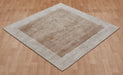 Asiatic blade border putty champagne Beige Living Room  Rug.