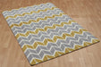 Asiatic arlo ar06 chevron lemon grey Grey, Yellow  Geometric Rug.