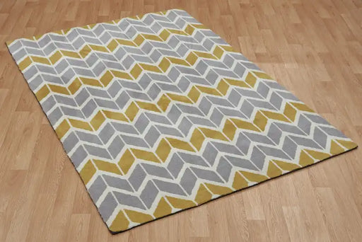 Asiatic arlo ar06 chevron lemon grey Grey, Yellow  Geometric Rug.