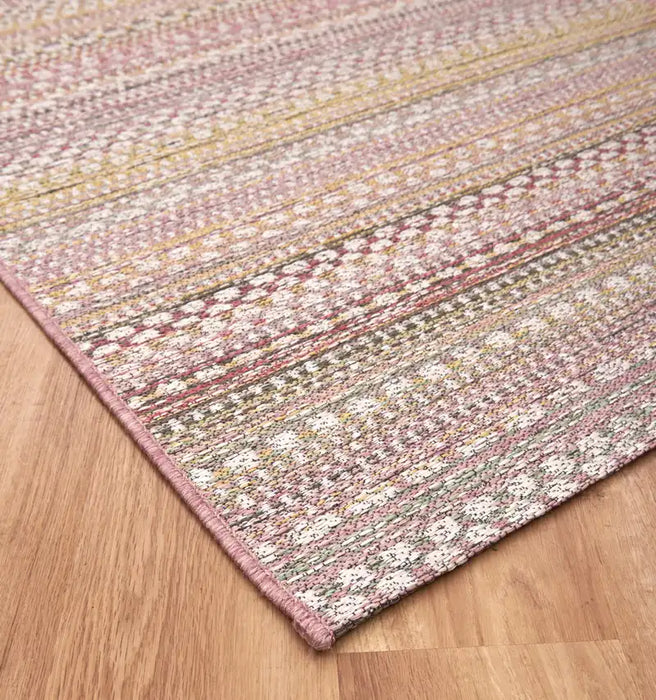 Mastercraft brighton 98570 9008 Multicoloured, Pink Living Room Flat Weave Rug.