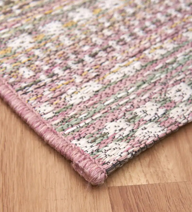 Mastercraft brighton 98570 9008 Multicoloured, Pink Living Room Flat Weave Rug.
