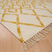 Asiatic hackney kelims diamond yellow Yellow, Ivory  Wool Rug.