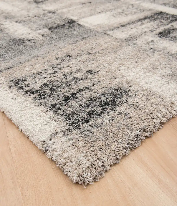 Mastercraft mehari 023 0182 6258 Grey, Beige, Ivory, Multicoloured Living Room Shaggy Rug.