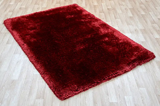 Asiatic plush plush red Red Living Room Shaggy Rug.