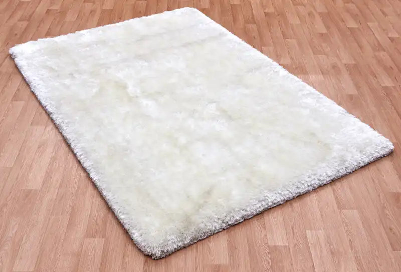 Asiatic plush plush white Ivory Living Room Shaggy Rug.