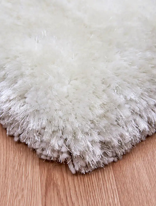 Asiatic plush plush white Ivory Living Room Shaggy Rug.