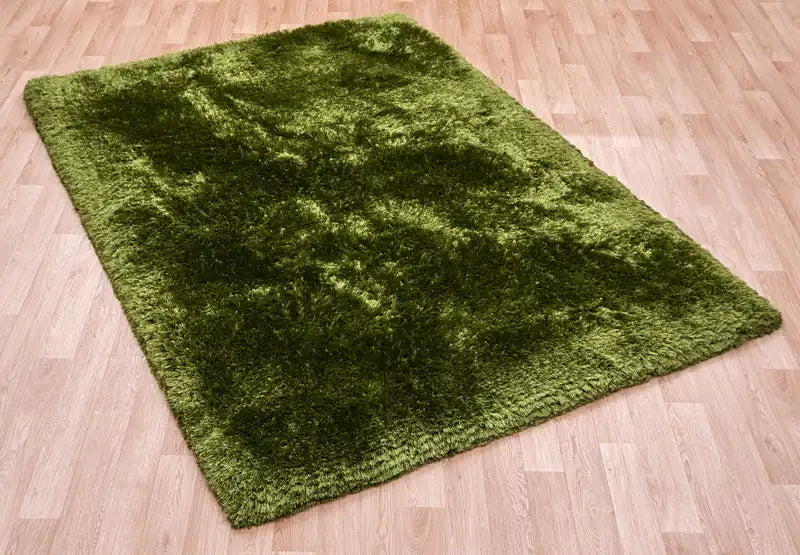 Asiatic plush green Green Living Room Shaggy Rug.