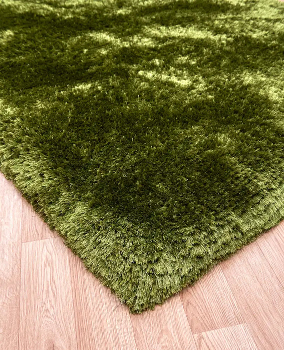 Asiatic plush green Green Living Room Shaggy Rug.