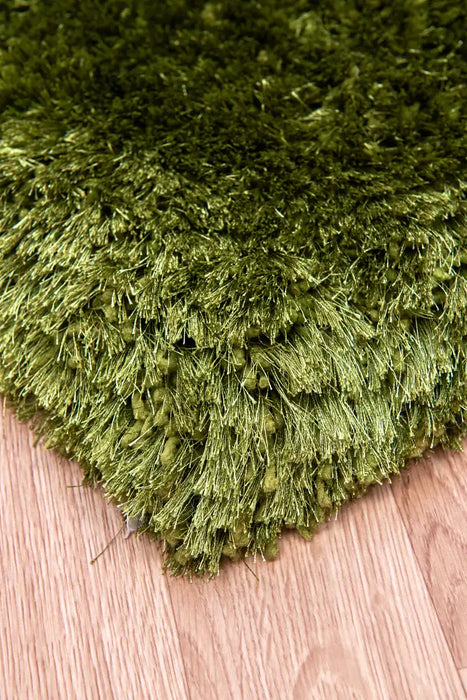 Asiatic plush green Green Living Room Shaggy Rug.