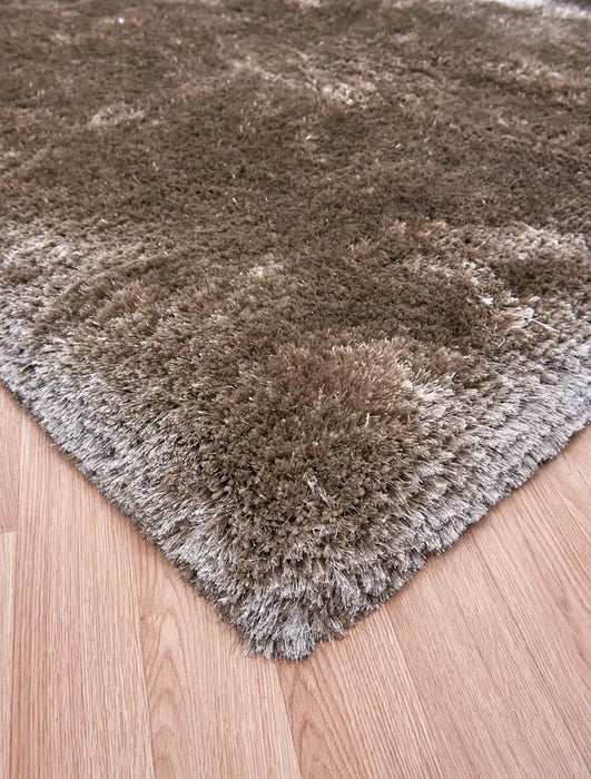 Asiatic plush plush taupe Brown, Beige Living Room Shaggy Rug.