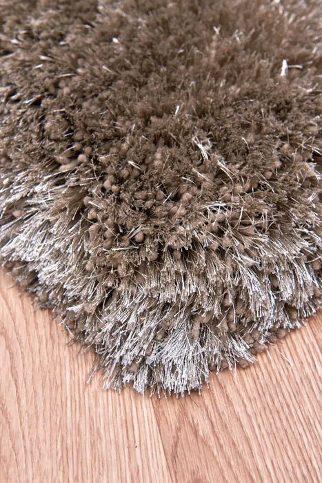 Asiatic plush plush taupe Brown, Beige Living Room Shaggy Rug.
