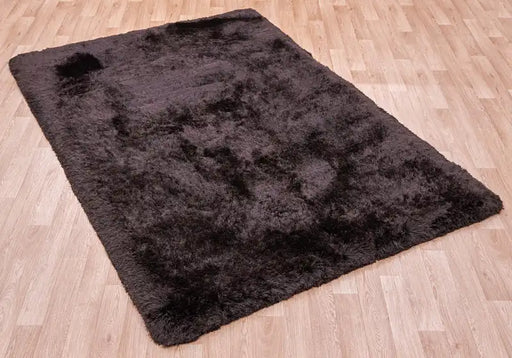 Asiatic plush plush dark chocolate Brown Living Room Shaggy Rug.