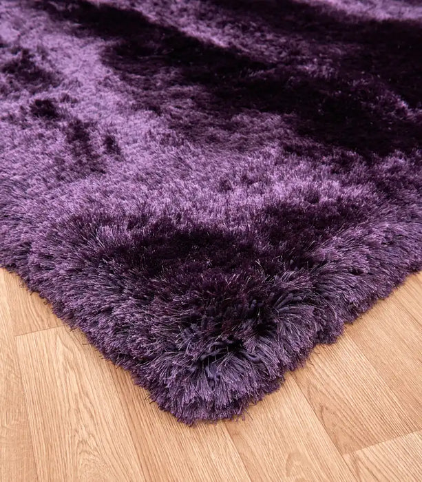 Asiatic plush plush purple Purple Living Room Shaggy Rug.