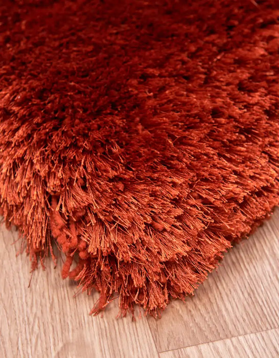 Asiatic plush plush rust Orange Living Room Shaggy Rug.