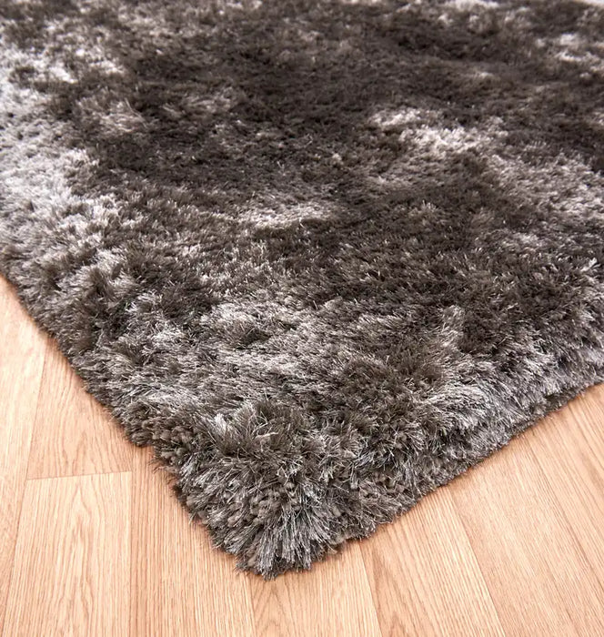 Asiatic plush zinc Grey Living Room Shaggy Rug.