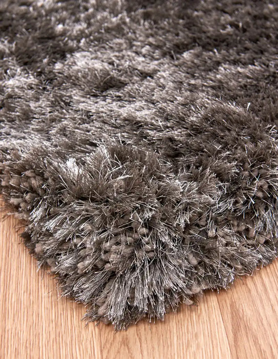 Asiatic plush zinc Grey Living Room Shaggy Rug.