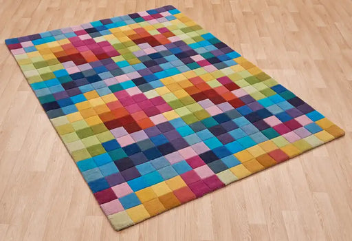 Asiatic funk multi Multicoloured Living Room Wool Rug.