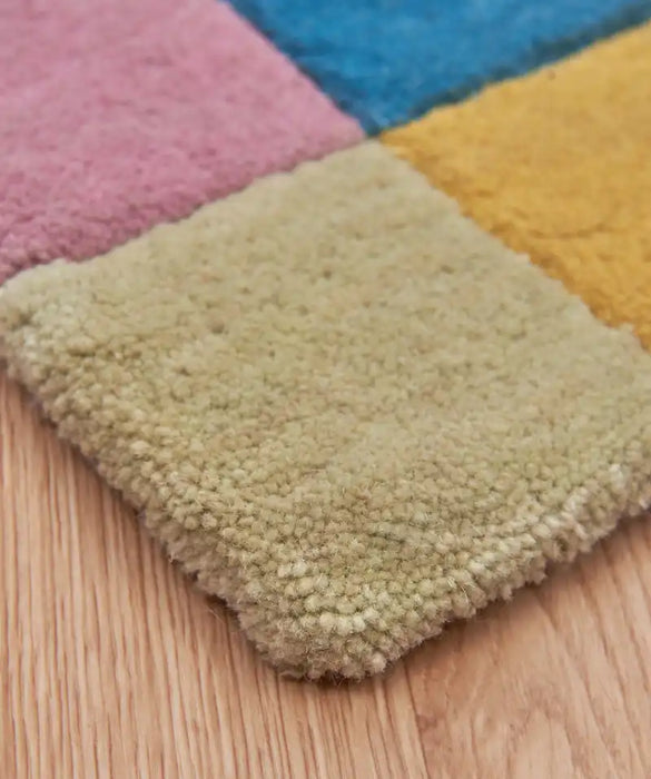 Asiatic funk multi Multicoloured Living Room Wool Rug.
