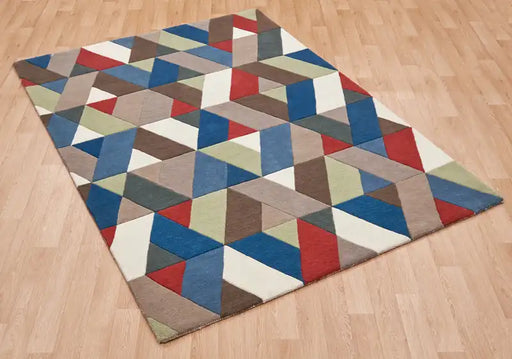 Asiatic funk funk chevron multi Multicoloured Living Room Wool Rug.